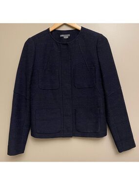 Vince Navy Wool Snap Button Jacket Size 6